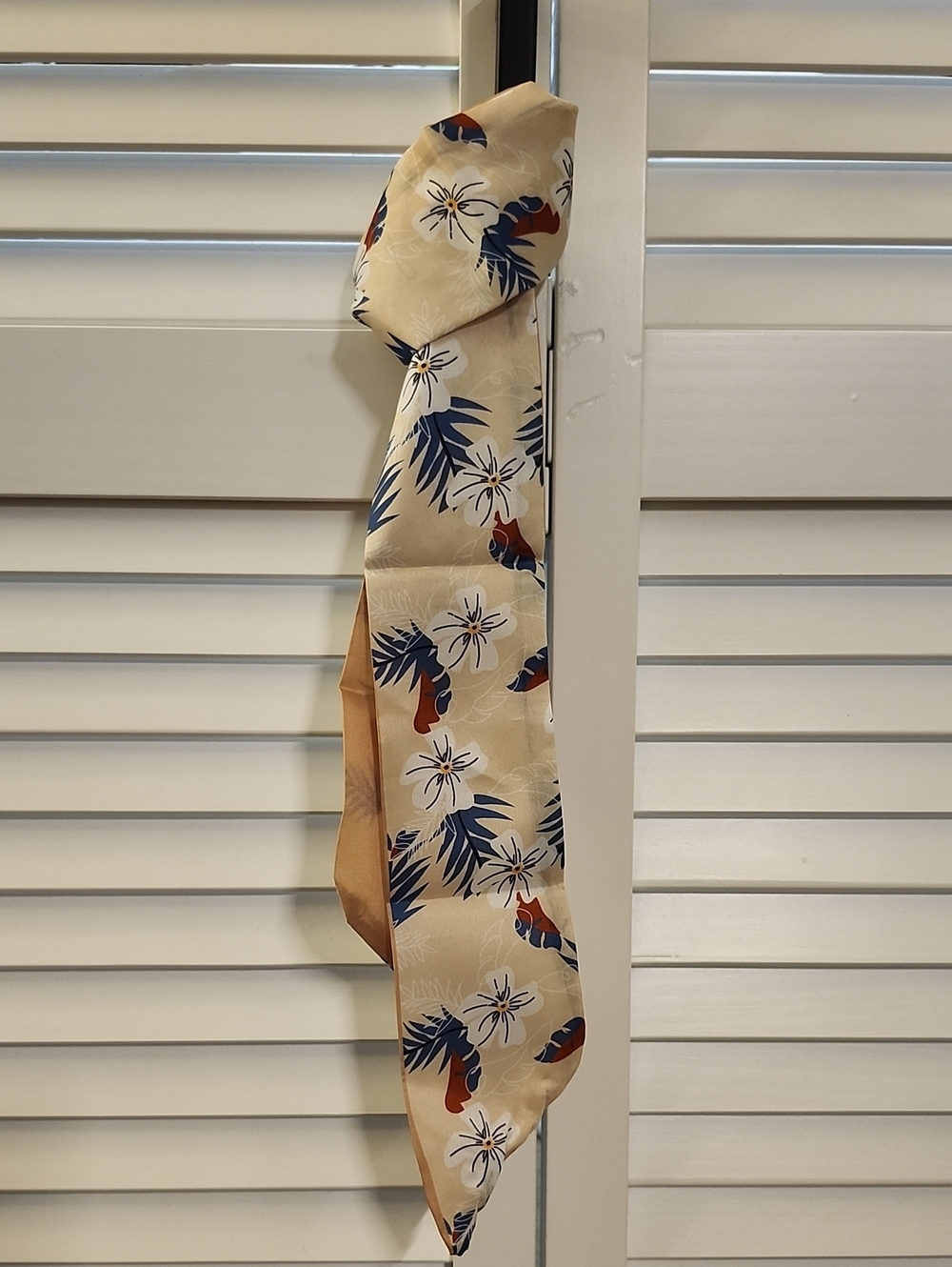 Classic Beige Floral Purse Scarf